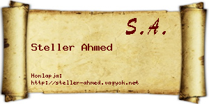 Steller Ahmed névjegykártya